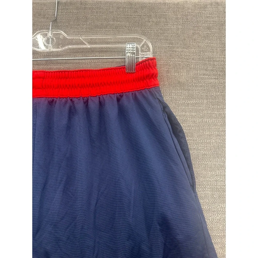 Nike Dri Fit Shorts Mens Large Blue Training Activewear Ankle Slit Swoosh Logo
